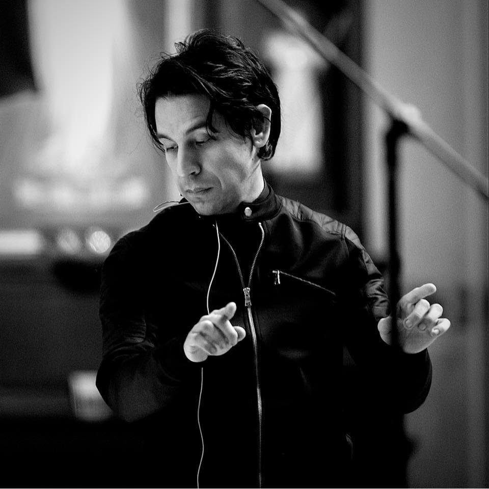 Conducting, black and white
