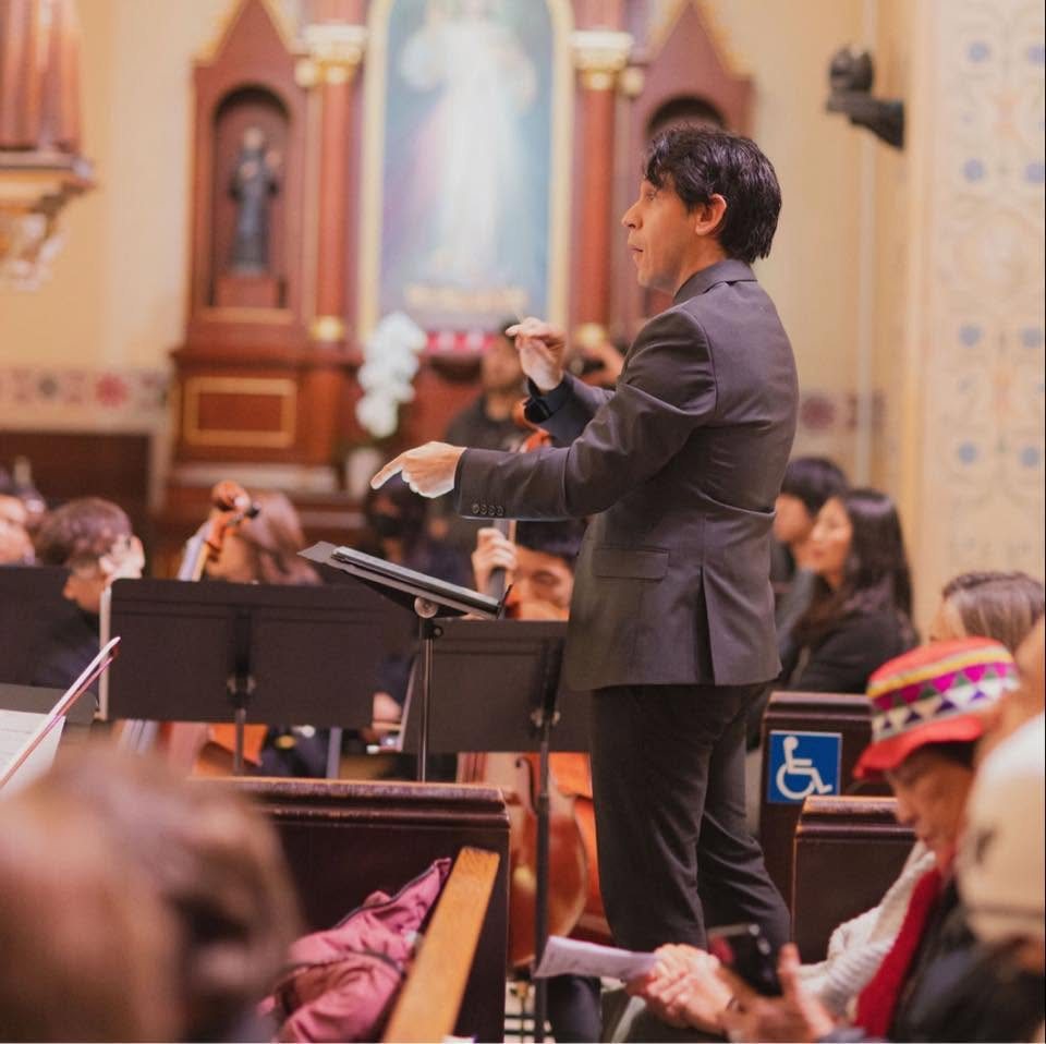 Conducting with orchestra in the church